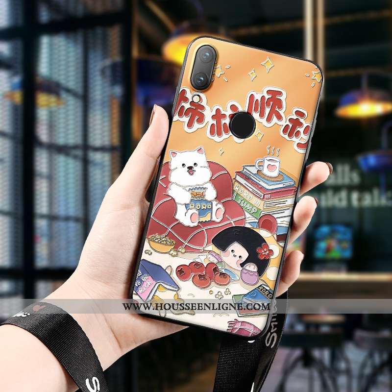 Housse Huawei P Smart 2020 Charmant Tendance Protection Étui Silicone Dimensionnel Coque Rouge
