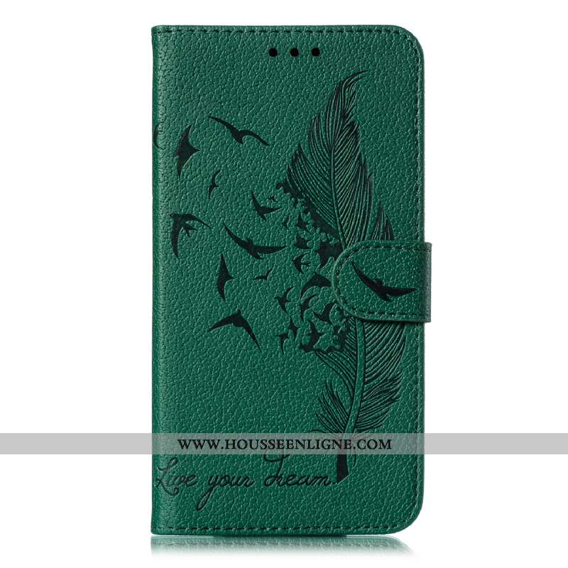 Housse Huawei P Smart 2020 Cuir Portefeuille Téléphone Portable Vert Incassable Coque Étui Verte