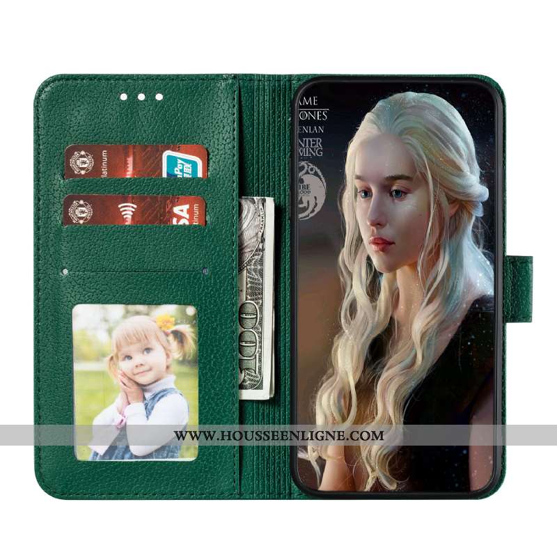 Housse Huawei P Smart 2020 Cuir Portefeuille Téléphone Portable Vert Incassable Coque Étui Verte