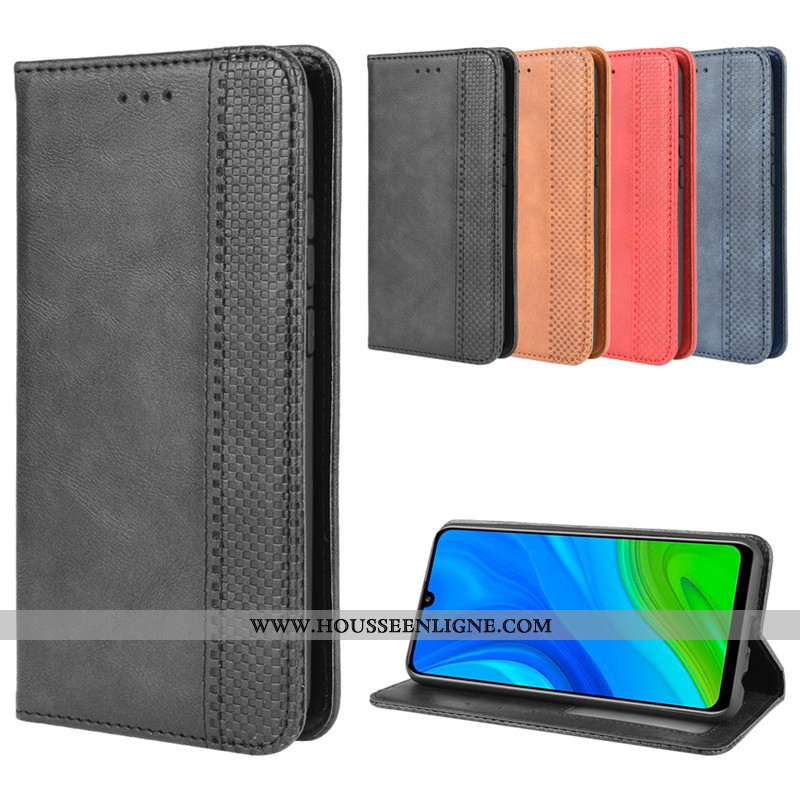 Housse Huawei P Smart 2020 Cuir Protection Noir Coque Téléphone Portable Étui