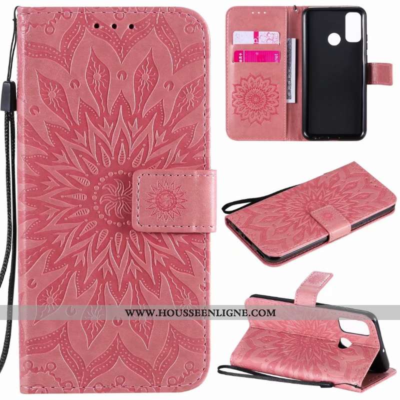 Housse Huawei P Smart 2020 Cuir Téléphone Portable Carte Coque Incassable Bleu Étui