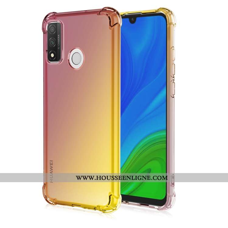 Housse Huawei P Smart 2020 Fluide Doux Incassable Étui Téléphone Portable Dégradé Pu Ballon Jaune
