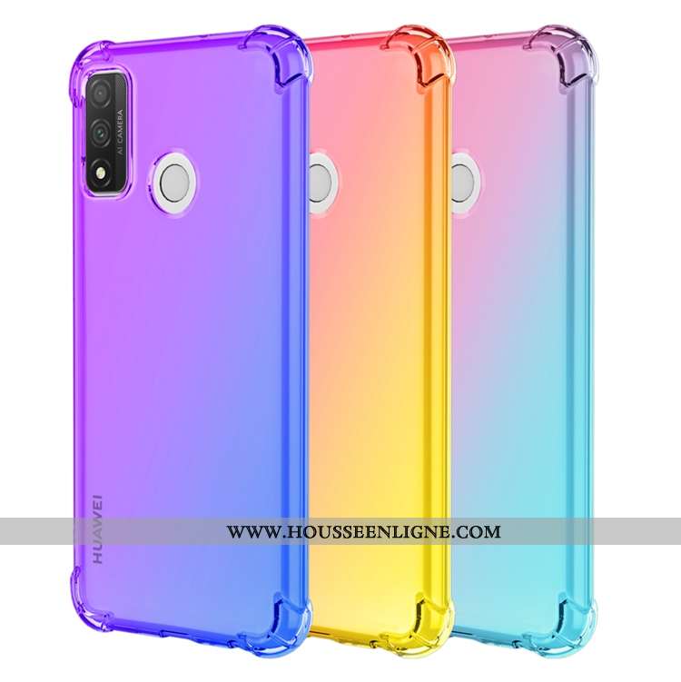 Housse Huawei P Smart 2020 Fluide Doux Incassable Étui Téléphone Portable Dégradé Pu Ballon Jaune