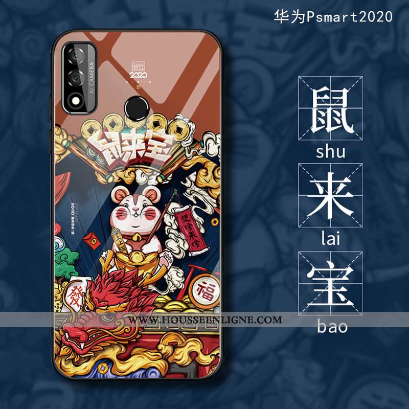 Housse Huawei P Smart 2020 Fluide Doux Silicone Coque Tendance Marron Rat Verre