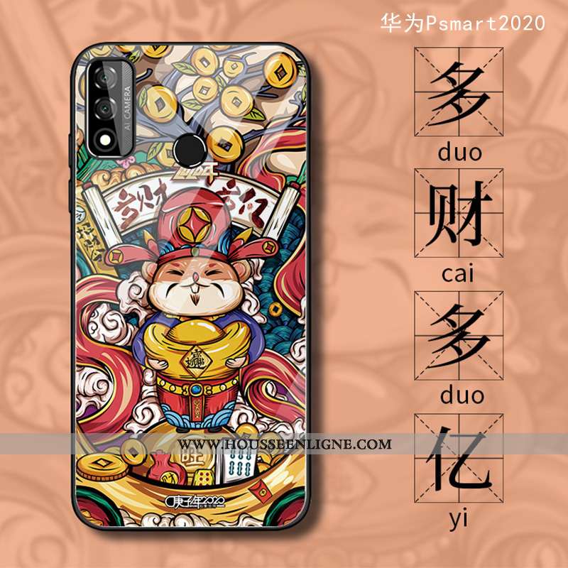 Housse Huawei P Smart 2020 Fluide Doux Silicone Coque Tendance Marron Rat Verre