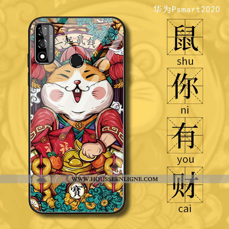 Housse Huawei P Smart 2020 Fluide Doux Silicone Coque Tendance Marron Rat Verre