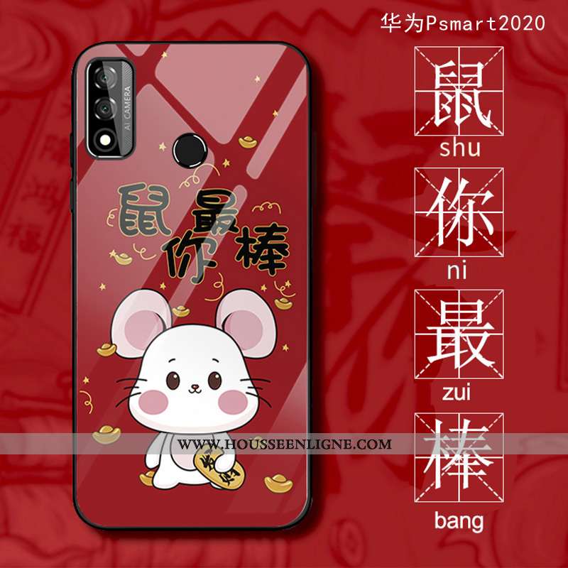 Housse Huawei P Smart 2020 Fluide Doux Silicone Coque Tendance Marron Rat Verre