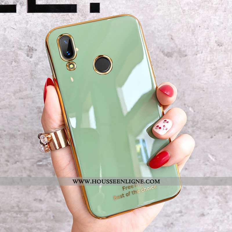 Housse Huawei P Smart 2020 Fluide Doux Silicone Tout Compris Gris Vert Coque Pu