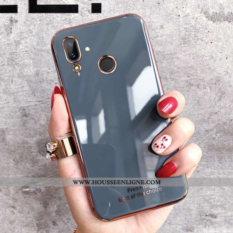 Housse Huawei P Smart 2020 Fluide Doux Silicone Tout Compris Gris Vert Coque Pu