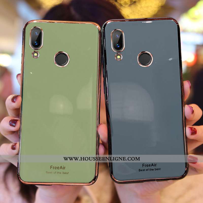 Housse Huawei P Smart 2020 Fluide Doux Silicone Tout Compris Gris Vert Coque Pu