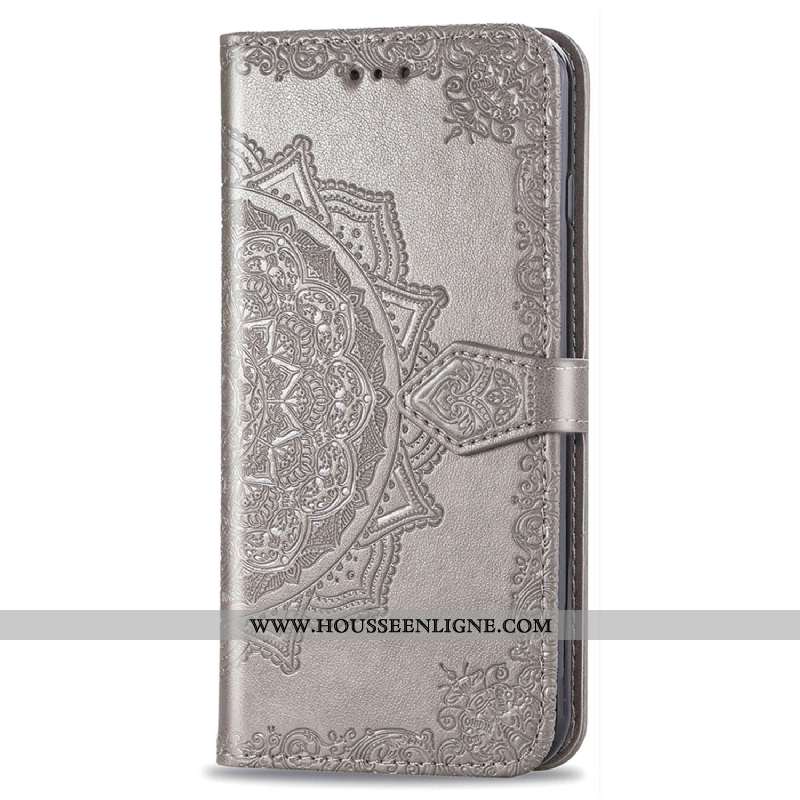 Housse Huawei P Smart 2020 Gaufrage Cuir Coque Étui Clamshell Gris Téléphone Portable