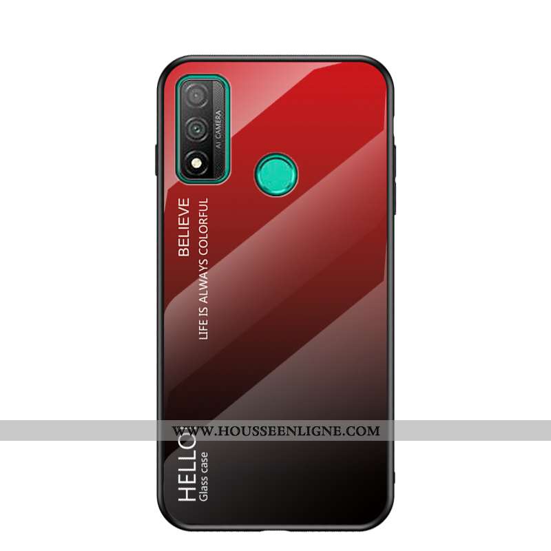 Housse Huawei P Smart 2020 Protection Verre Tempérer Protection Contre Les Explosions Étui Rouge Flu