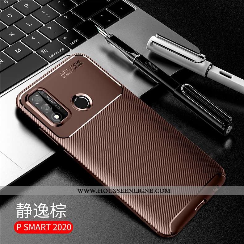 Housse Huawei P Smart 2020 Silicone Accessoires Coque Marron Étui Protection Incassable
