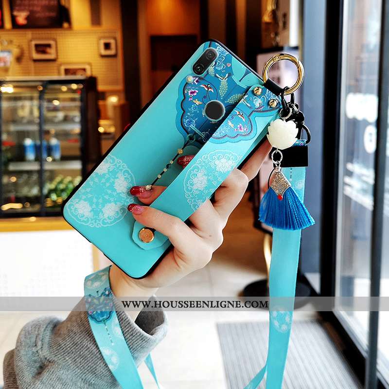 Housse Huawei P Smart 2020 Tendance Fluide Doux Coque Nouveau Tout Compris Silicone Incassable Bleu