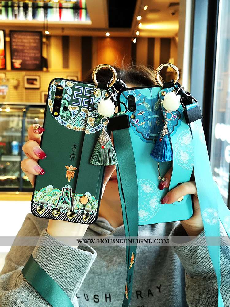 Housse Huawei P Smart 2020 Tendance Fluide Doux Coque Nouveau Tout Compris Silicone Incassable Bleu