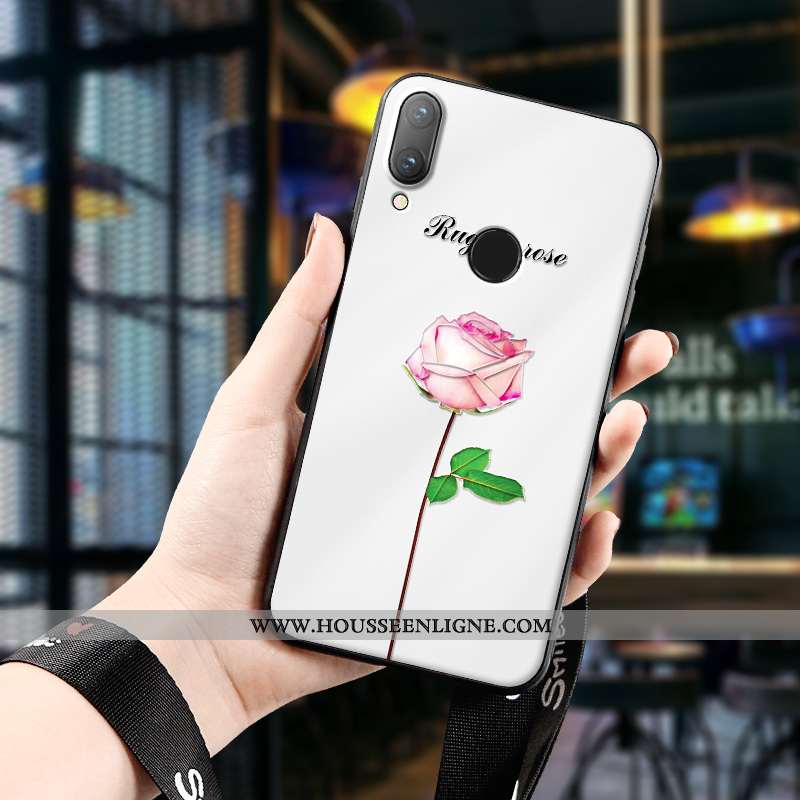 Housse Huawei P Smart 2020 Ultra Légère Nouveau Gaufrage Simple Vert Dimensionnel Blanche