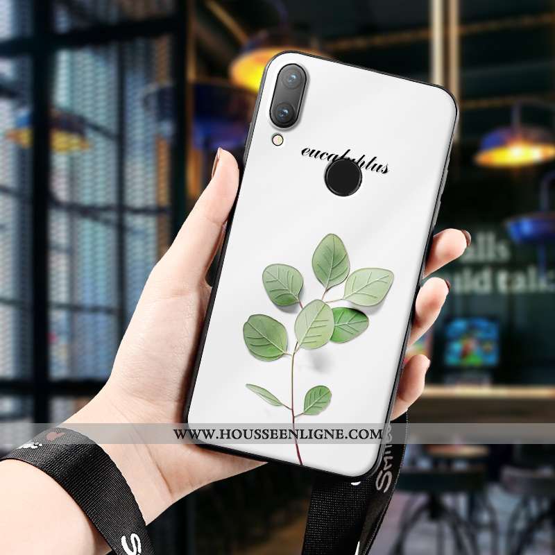 Housse Huawei P Smart 2020 Ultra Légère Nouveau Gaufrage Simple Vert Dimensionnel Blanche