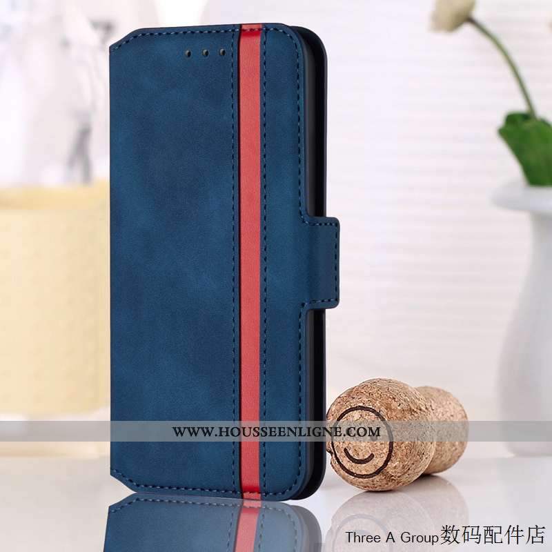 Housse Huawei P Smart+ 2020 Vintage Cuir Bleu Étui 2020 Coque