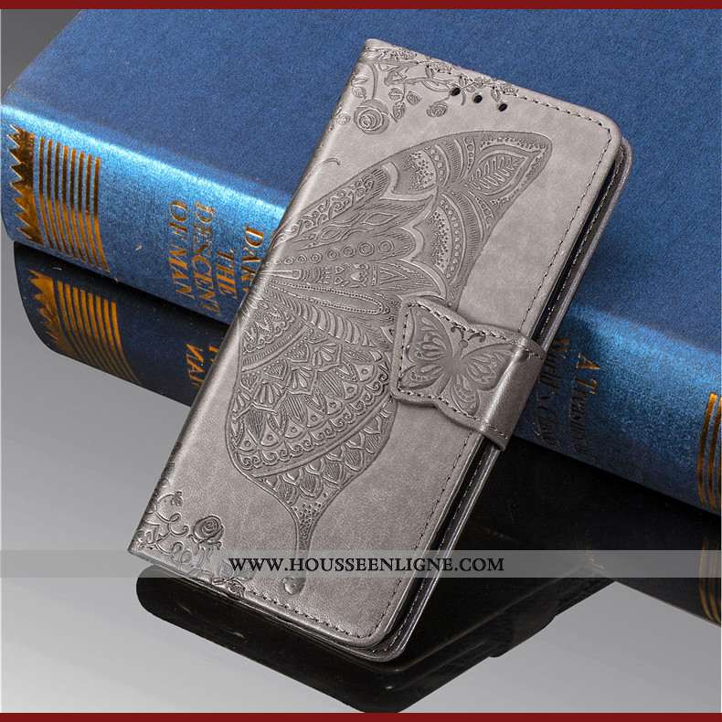 Housse Huawei P Smart Cuir Protection Jeunesse Rose Téléphone Portable Coque Papillon