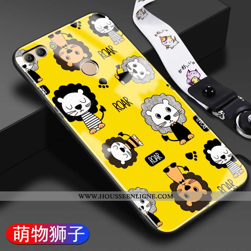 Housse Huawei P Smart Dessin Animé Tendance Coque Jaune Silicone Incassable Fluide Doux
