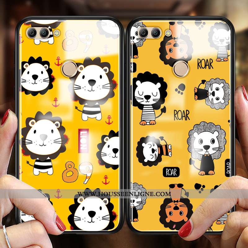 Housse Huawei P Smart Dessin Animé Tendance Coque Jaune Silicone Incassable Fluide Doux