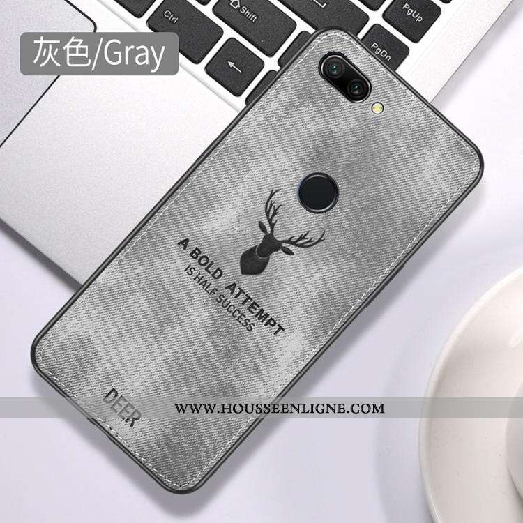 Housse Huawei P Smart Modèle Fleurie Protection Coque Personnalité Tempérer Membrane Créatif Gris