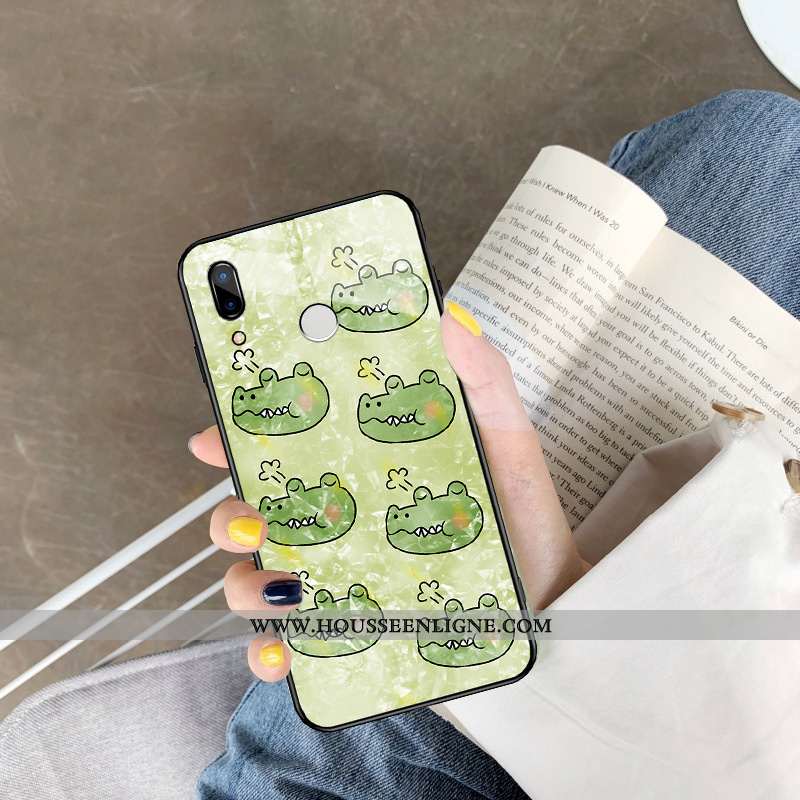 Housse Huawei P Smart+ Personnalité Créatif Dessin Animé Vert Légère Ultra Verre Verte