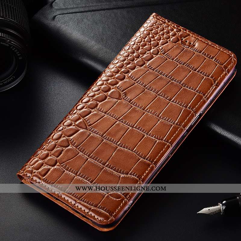 Housse Huawei P Smart Protection Cuir Véritable 2020 Crocodile Téléphone Portable Coque Bleu