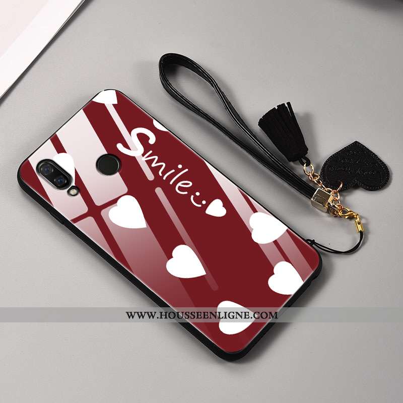 Housse Huawei P Smart+ Protection Verre Tendance Téléphone Portable Amour Simple Tout Compris Blanch