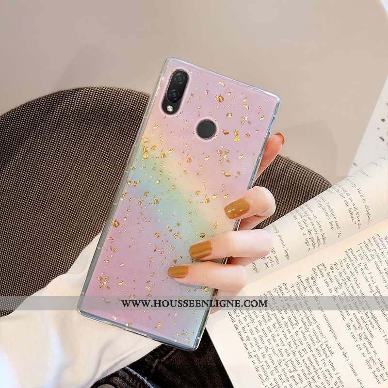 Housse Huawei P Smart+ Silicone Protection Coque Arc En Ciel Étui Net Rouge Multicolore Coloré