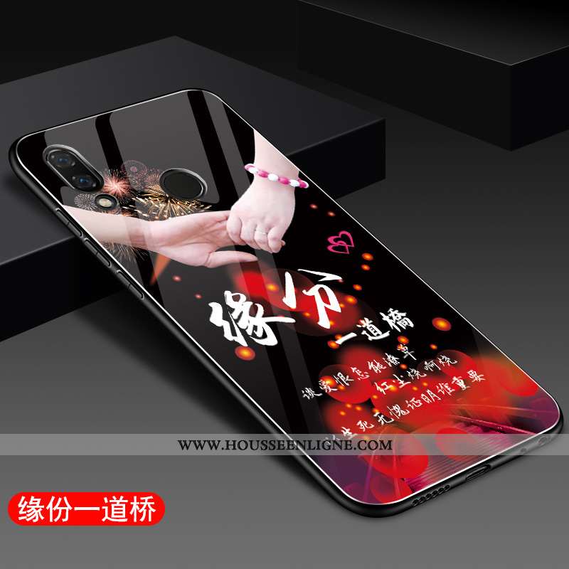 Housse Huawei P Smart+ Verre Silicone Rouge Incassable Étui Coque Téléphone Portable