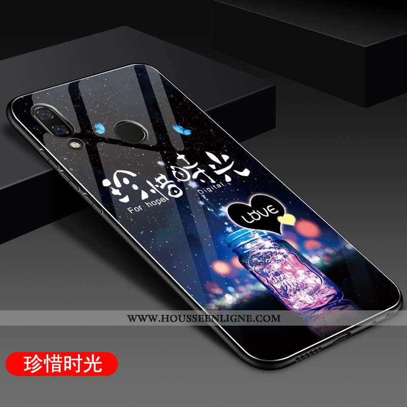 Housse Huawei P Smart+ Verre Silicone Rouge Incassable Étui Coque Téléphone Portable