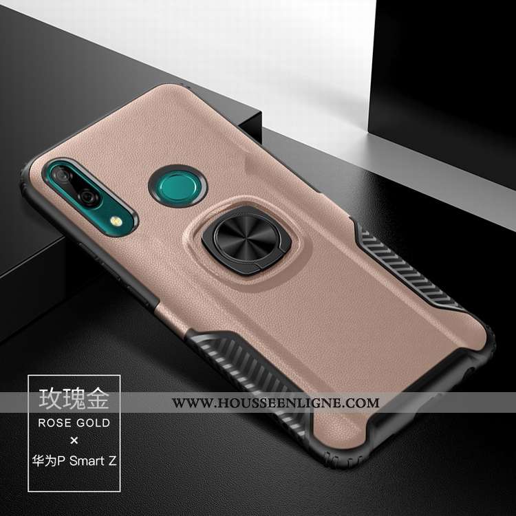 Housse Huawei P Smart Z Silicone Téléphone Portable Support Incassable Anneau Bleu Marin Difficile B
