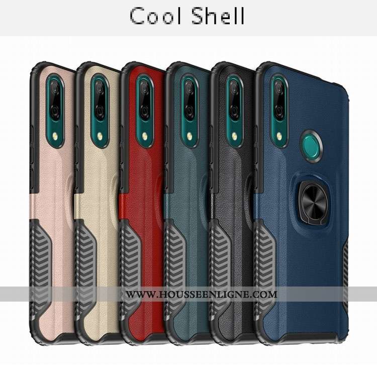 Housse Huawei P Smart Z Silicone Téléphone Portable Support Incassable Anneau Bleu Marin Difficile B