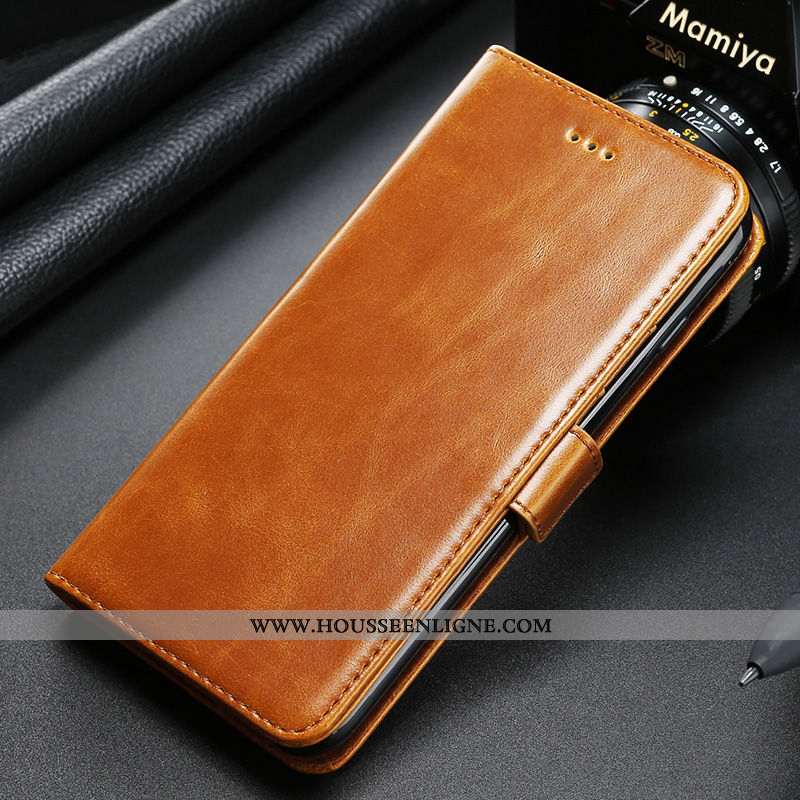 Housse Huawei P20 Cuir Véritable Téléphone Portable Rouge Plier Jaune Reversible
