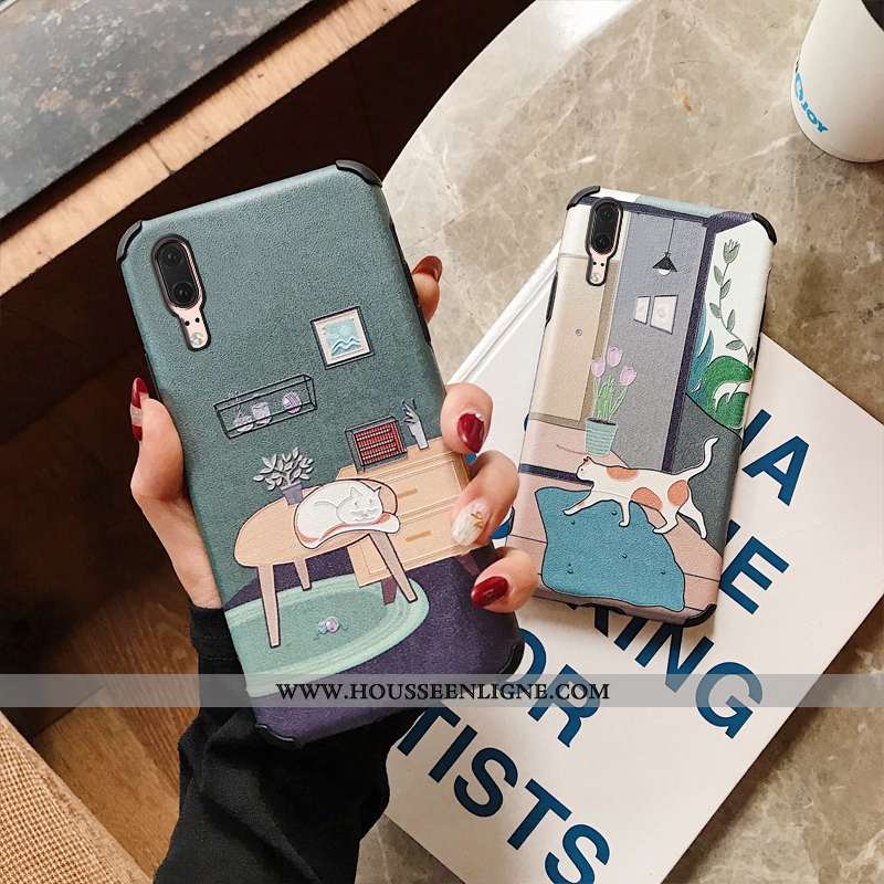 Housse Huawei P20 Fluide Doux Mode Bordure Charmant Téléphone Portable Tendance Étui Rose