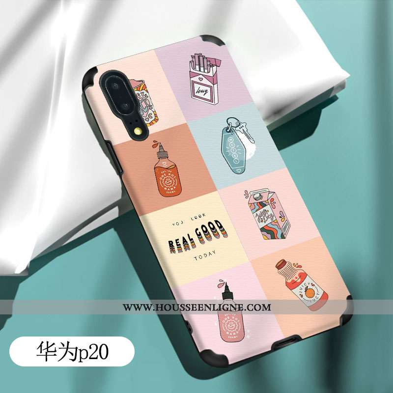 Housse Huawei P20 Fluide Doux Silicone Coque Tout Compris Charmant Étui Légère Verte