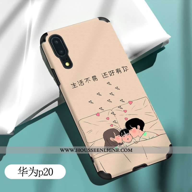 Housse Huawei P20 Fluide Doux Silicone Coque Tout Compris Charmant Étui Légère Verte
