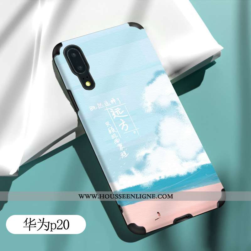 Housse Huawei P20 Fluide Doux Silicone Coque Tout Compris Charmant Étui Légère Verte