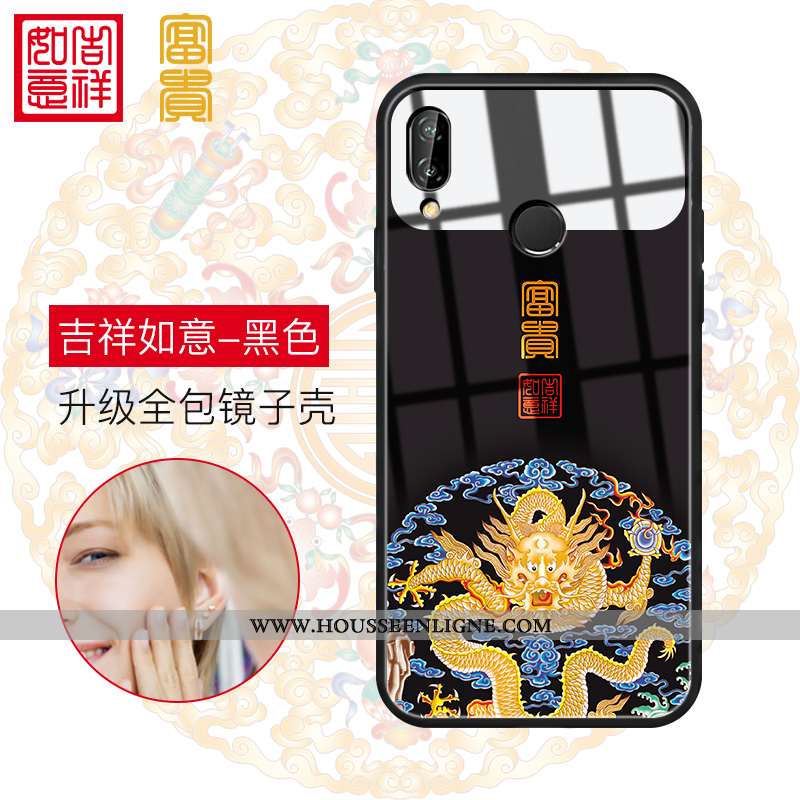 Housse Huawei P20 Lite Charmant Protection Tout Compris Dessin Animé Verre Net Rouge Tempérer