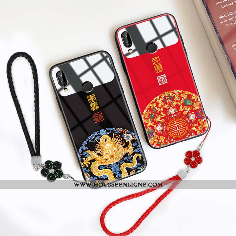 Housse Huawei P20 Lite Charmant Protection Tout Compris Dessin Animé Verre Net Rouge Tempérer