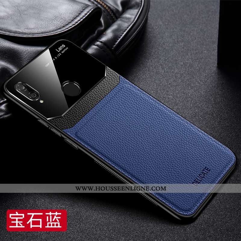 Housse Huawei P20 Lite Cuir Fluide Doux Bleu Coque Ultra Mesh Difficile