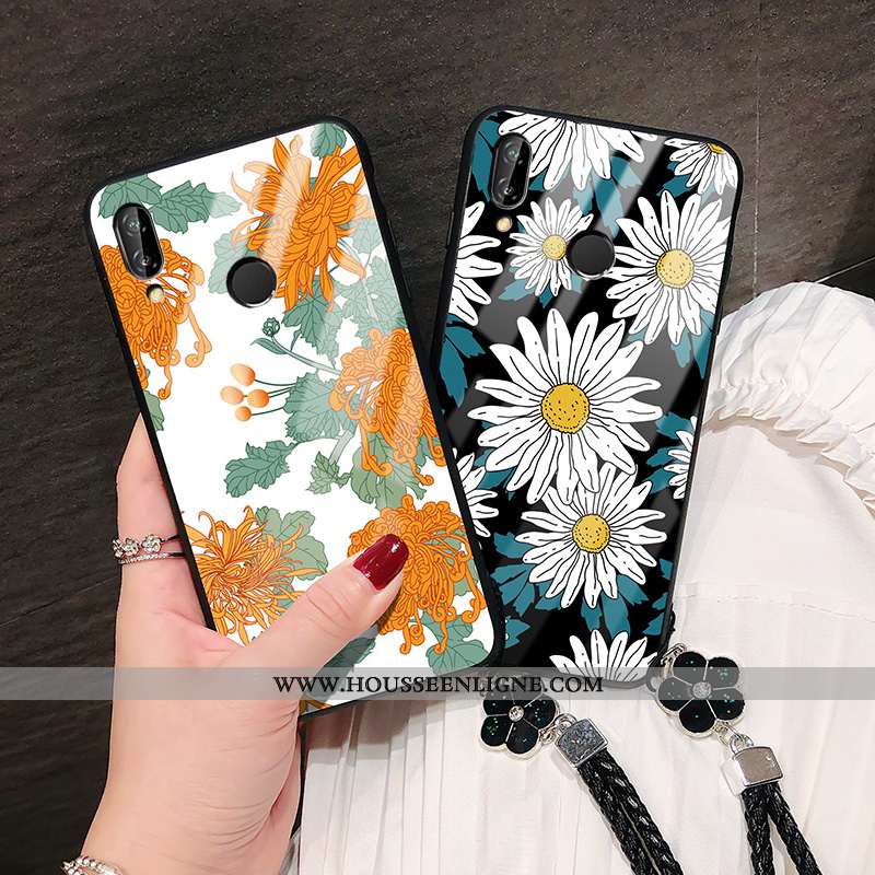 Housse Huawei P20 Lite Personnalité Tendance Tout Compris Verre Tournesol Coque Étui Noir