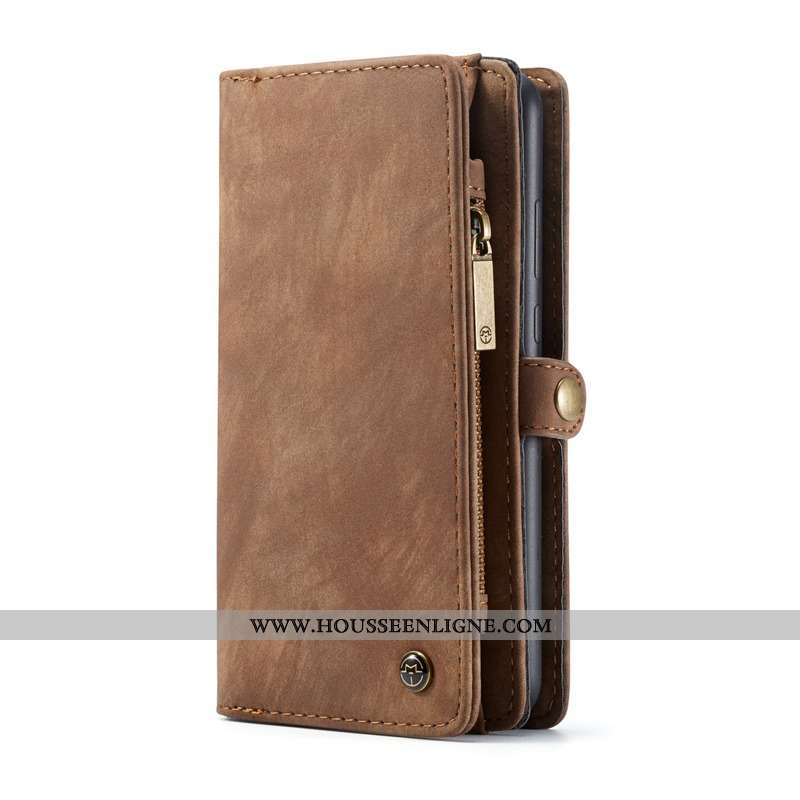Housse Huawei P20 Lite Protection Portefeuille Cuir Téléphone Portable Sac Carte Vin Rouge Coque Bor