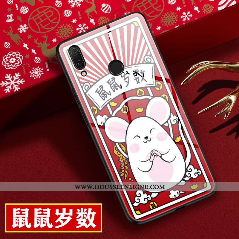 Housse Huawei P20 Lite Protection Verre Étui Rouge Personnalité Membrane Dessin Animé