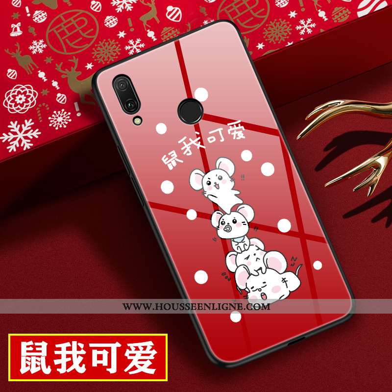 Housse Huawei P20 Lite Protection Verre Étui Rouge Personnalité Membrane Dessin Animé