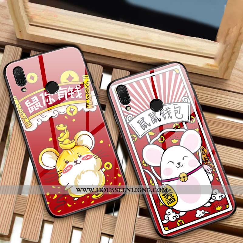 Housse Huawei P20 Lite Protection Verre Étui Rouge Personnalité Membrane Dessin Animé