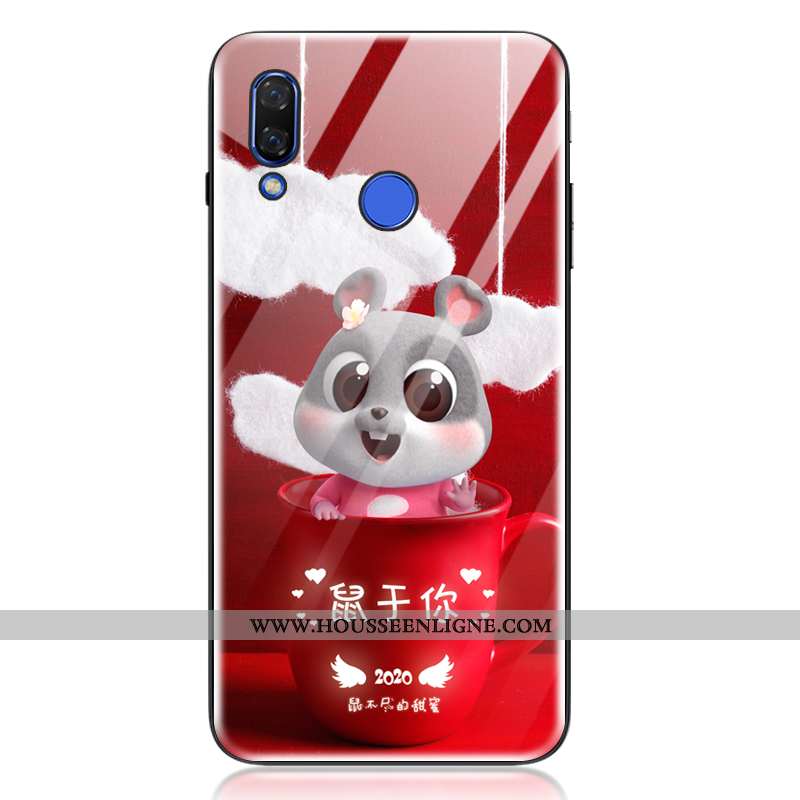 Housse Huawei P20 Lite Tendance Fluide Doux Amoureux Rat Charmant Incassable Coque Rouge