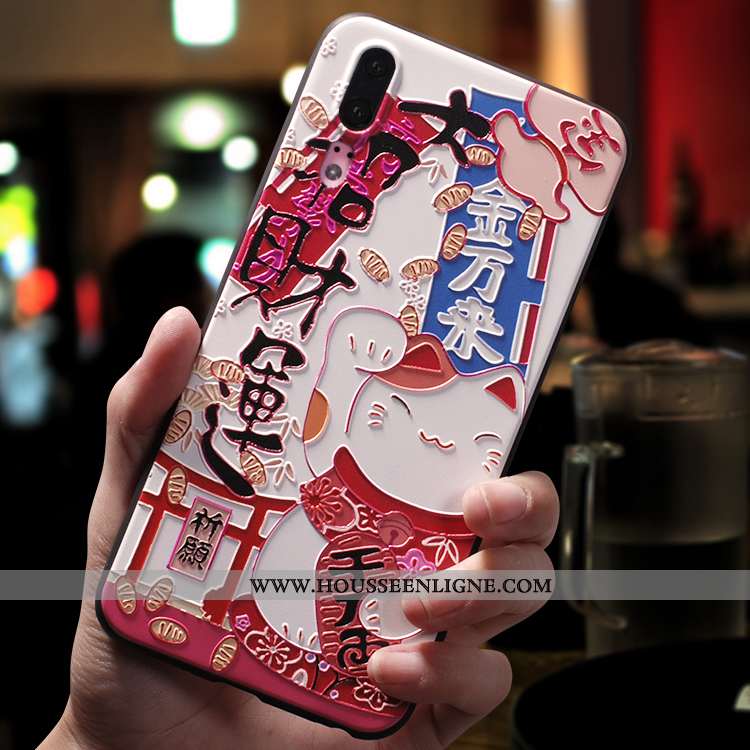 Housse Huawei P20 Légère Silicone Tendance Délavé En Daim Étui Téléphone Portable Protection Rose