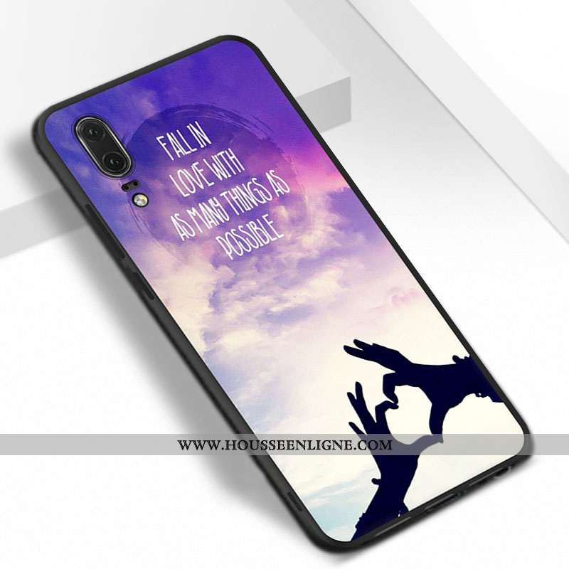 Housse Huawei P20 Ornements Suspendus Fluide Doux Silicone Rouge Téléphone Portable Protection Coque